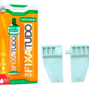Kit Dobradiça Tampa Movel Lavadora Consul, Brastemp Com Cola Branco