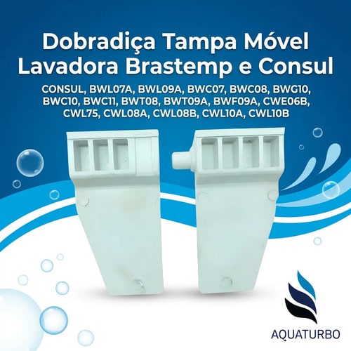 Dobradiça Para Tampa Movel Lavadora Brastemp Consul Branco