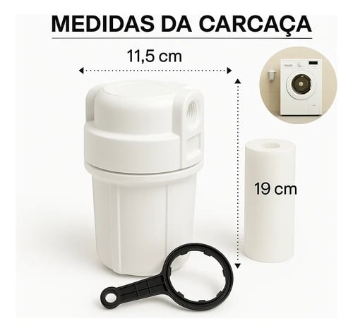 Filtro De Água Aquaturbo Carbon Block Remove Cloro Cozinha Branco