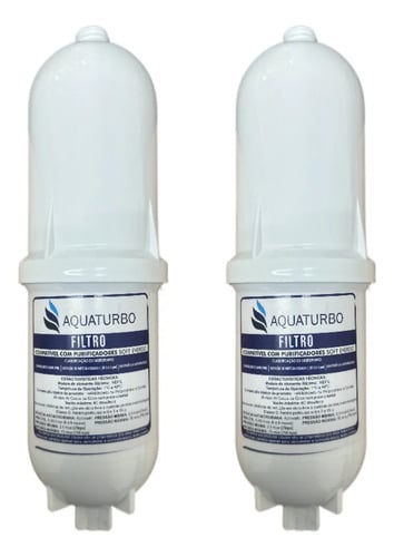 Kit 2 Refil Filtro Aquaturbo P/ Purificador Soft Everest Branco