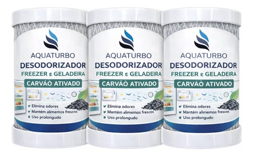 Kit 3 Neutralizador Antiodor Para Refrigerador Aquaturbo