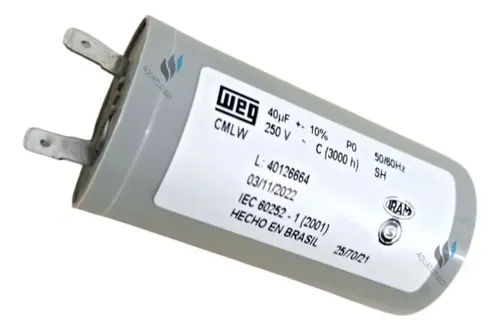 Capacitor De Partida 40uf 250v Weg Terminal Novo