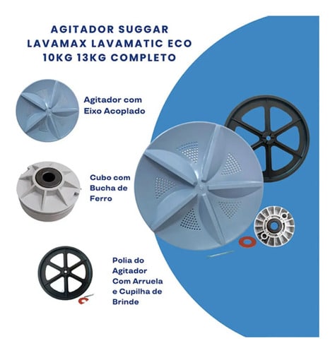 Agitador Batedor Tanquinho Suggar Lavamax Eco 10kg A 20kg