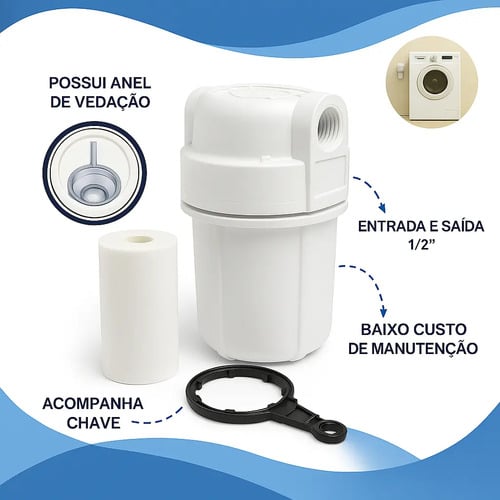 Filtro De Água Aquaturbo Carbon Block Remove Cloro Cozinha Branco