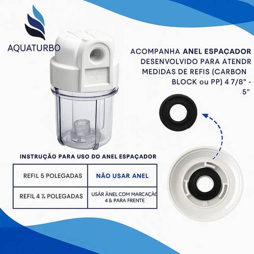 Filtro De Água Aquaturbo Para Máquina De Lavar Com Refil Fumê