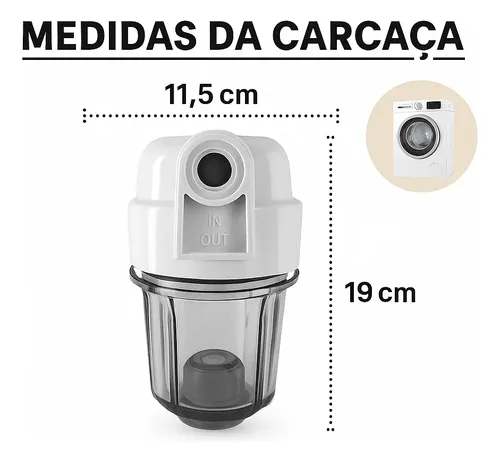 Filtro De Água Aquaturbo Para Máquina De Lavar Com Refil Fumê