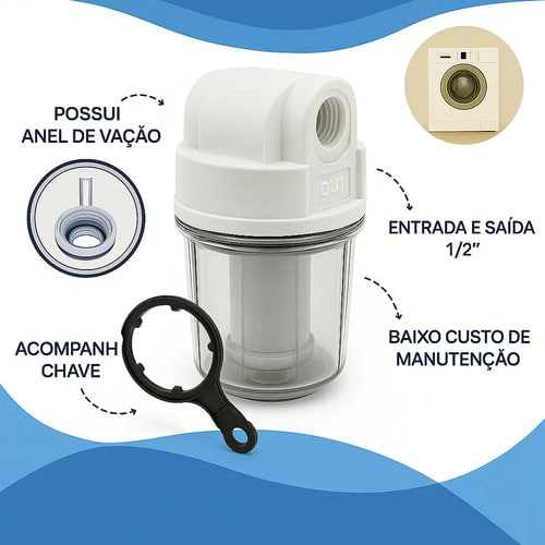 Filtro De Água Aquaturbo Para Máquina De Lavar Com Refil Fumê