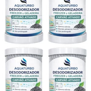 Kit 4 Desodorizador Geladeira Aquaturbo Carvão Ativado