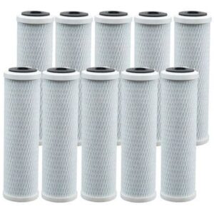 Kit 10 Refil P/ Filtro De Agua Carbon Block 9 3/4 - 5 Micras