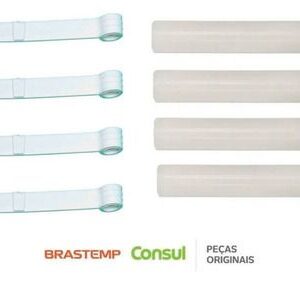 Kit 4 Tirante Branco E 4 Rolete Lavadora Consul E Brastemp