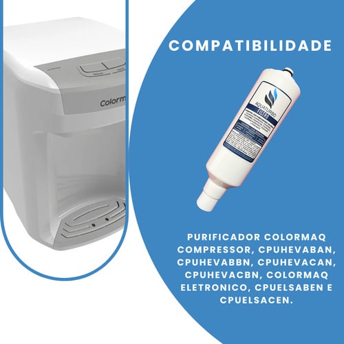 Refil Aquaturbo Filtro Purificador Colormaq + Torneira Preta