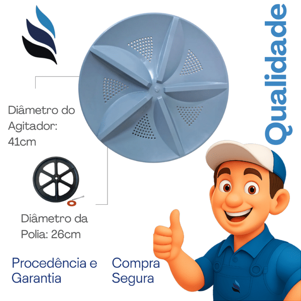 Agitador Batedor Tanquinho Suggar Eco 10kg a 18kg para Lavadoras