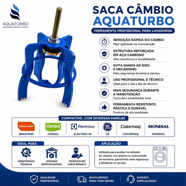 Saca Mecanismo (Saca Câmbio) Brastemp, Consul, Electrolux, GE, Mabe, Colormaq e Mondial