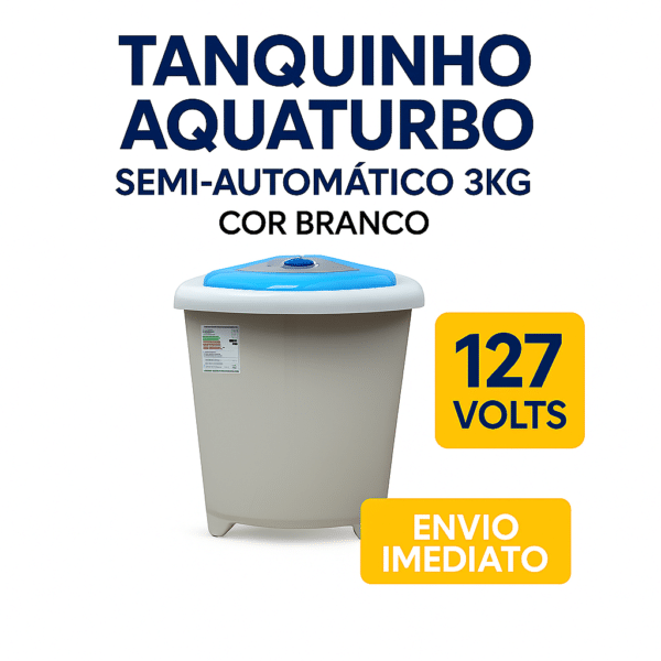 Tanquinho De Lavar Roupas Aquaturbo 3kg Semi-automático